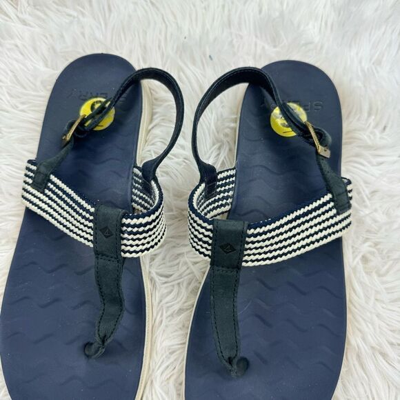Sperry Adriatic Nautical Woven Leather Thong Sling Sandal - Picture 5 of 10
